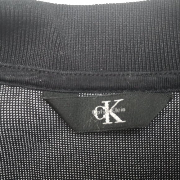 Calvin Klein Men's Size Medium Black & Grey Short Sleeves Polo Shirt - Picture 3 of 9